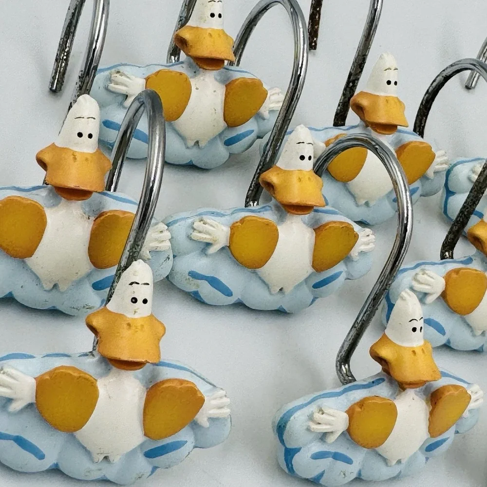 Universal Studios Sitting Ducks Shower Curtain Hanger Cartoon Blue Bathroom Hook